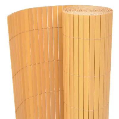 vidaXL Dvostranska vrtna ograja PVC 90x500 cm rumena