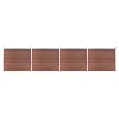 vidaXL Komplet ograjnih panelov WPC 699x146 cm rjav