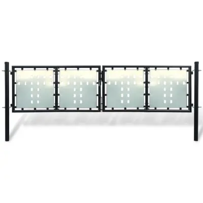 vidaXL Enojna ograjna vrata 300x150 cm črna
