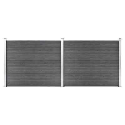 vidaXL Komplet ograjnih panelov WPC 353x146 cm črn