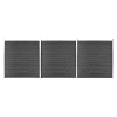 vidaXL Komplet ograjnih panelov WPC 526x186 cm črn