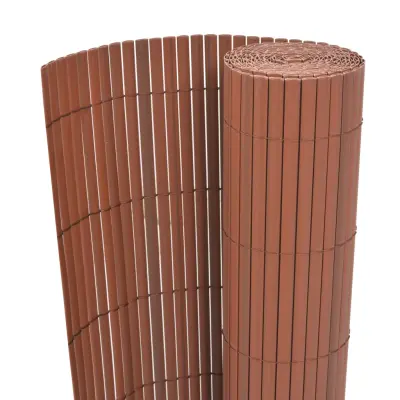 vidaXL Dvostranska vrtna ograja PVC 90x300 cm rjava
