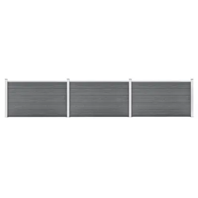 vidaXL Vrtna ograja WPC 526x106 cm siva