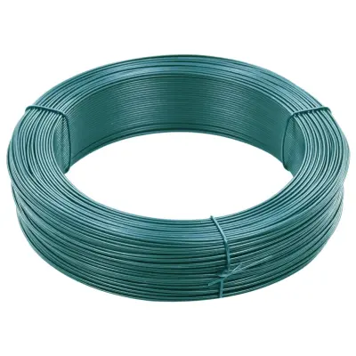 vidaXL Vezna žica za ograjo 250 m 0,9/1,4 mm jeklo črno zelena