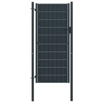 vidaXL Vrata za ograjo PVC in jeklo 100x164 cm antracitna