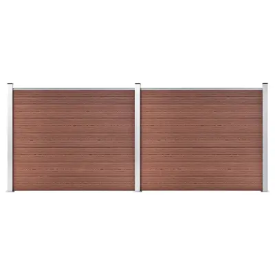 vidaXL Komplet ograjnih panelov WPC 353x146 cm rjav