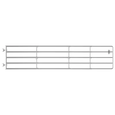 vidaXL Vrata za pašno ograjo s 5 prečkami (150-400)x90 cm srebrna