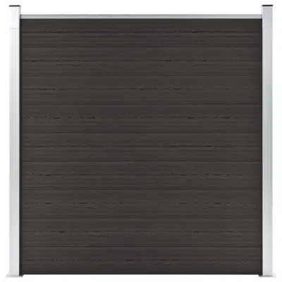 vidaXL Ograjni panel WPC 180x186 cm črn