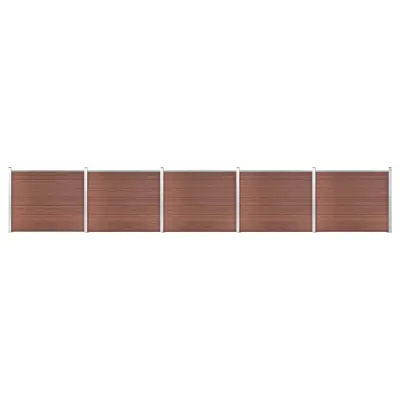 vidaXL Komplet ograjnih panelov WPC 872x146 cm rjav