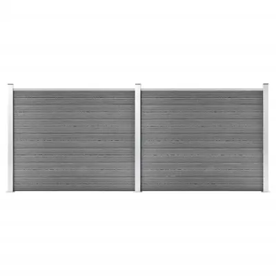vidaXL Komplet ograjnih panelov WPC 353x146 cm siv