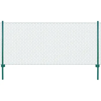 vidaXL Žična mrežna ograja s stebrički jeklo 25x1 m zelena
