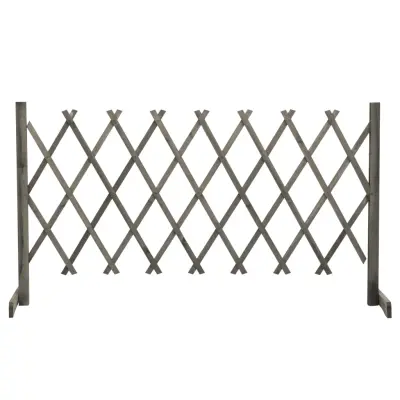 vidaXL Vrtna mrežasta ograja siva 150x80 cm trden les jelke