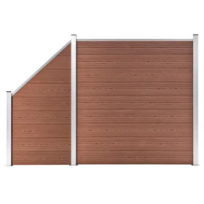 vidaXL WPC ograjni paneli 1 kvadratni + 1 poševni 273x186 cm rjavi