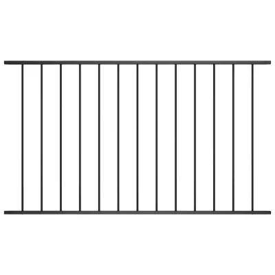 vidaXL Ograjni panel prašno premazano jeklo 1,7x0,75 m črn