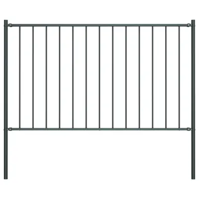 vidaXL Ograjni panel s stebrički premazano jeklo 1,7x1,25 m antraciten