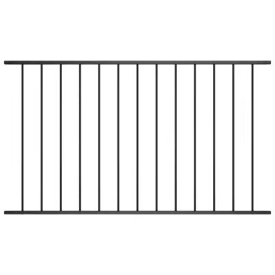 vidaXL Ograjni panel prašno premazano jeklo 1,7x1,25 m črn