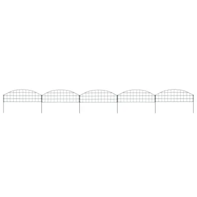 vidaXL Komplet obokane vrtne ograje 77,3x26 cm zelen