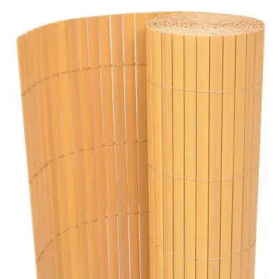 vidaXL Dvostranska vrtna ograja PVC 90x300 cm rumena