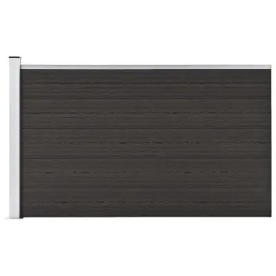 vidaXL Ograjni panel WPC 175x105 cm črn