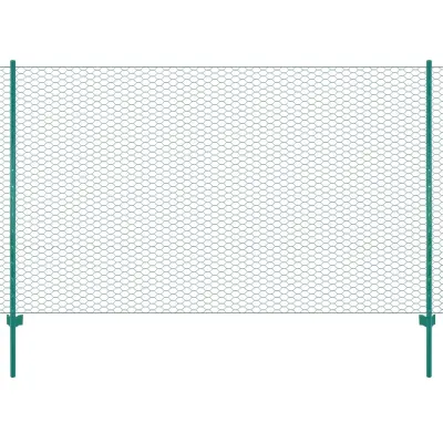 vidaXL Žična mrežna ograja s stebrički jeklo 25x2 m zelena