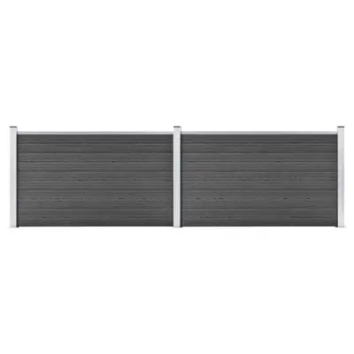 vidaXL Komplet ograjnih panelov WPC 353x105 cm črn