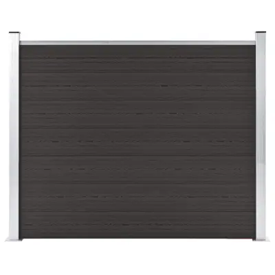 vidaXL Ograjni panel WPC 180x146 cm črn