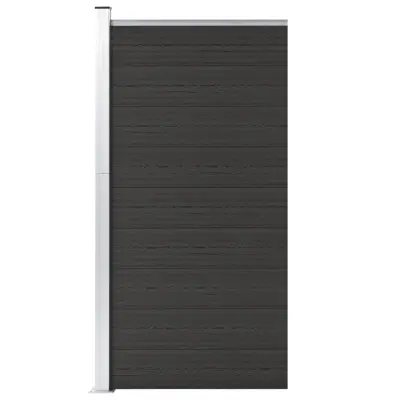 vidaXL Ograjni panel WPC 95x186 cm črn