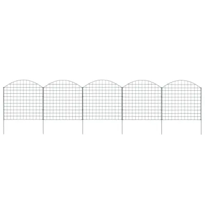 vidaXL Komplet obokane vrtne ograje 77,5x78,5 cm zelen
