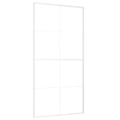 vidaXL Drsna vrata ESG steklo in aluminij 102,5x205 cm bela
