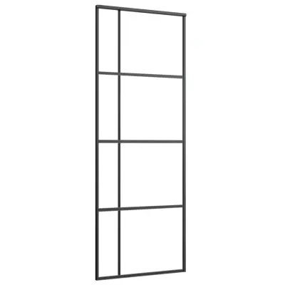 vidaXL Drsna vrata ESG steklo in aluminij 76x205 cm črna