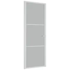 vidaXL Notranja vrata 76x201,5 cm Bela mat steklo in aluminij