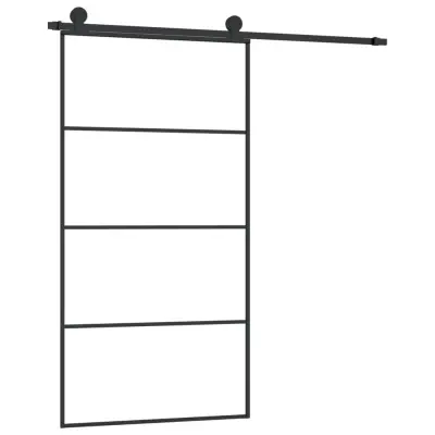 vidaXL Drsna vrata z opremo 102,5x205 cm ESG steklo in aluminij