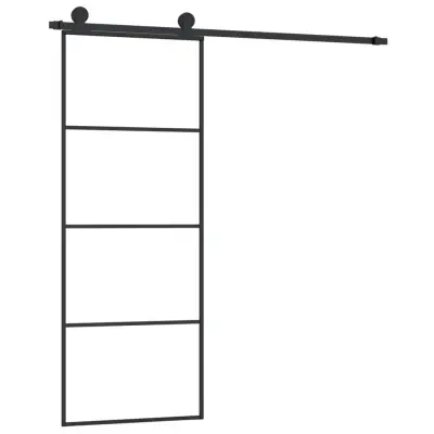 vidaXL Drsna vrata z opremo 76x205 cm ESG steklo in aluminij