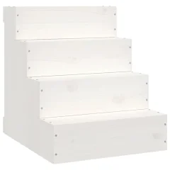 vidaXL Stopnice za hišne ljubljenčke bele 40x49x47 cm trdna borovina