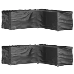 vidaXL Prevleka za pohištvo L oblike 2 kosa 16 obročkov 285x285x90 cm