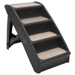 vidaXL Zložljive stopnice za pse črne 62x40x49,5 cm