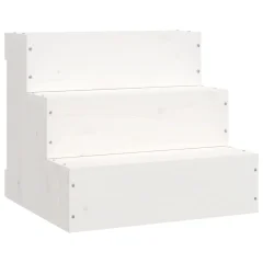 vidaXL Stopnice za hišne ljubljenčke bele 40x37,5x35 cm trdna borovina