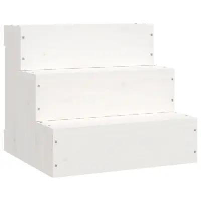 vidaXL Stopnice za hišne ljubljenčke bele 40x37,5x35 cm trdna borovina