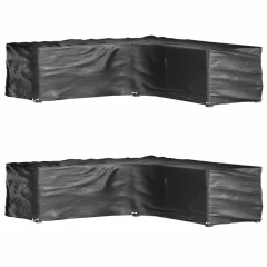 vidaXL Prevleka za pohištvo L oblike 2 kosa 16 obročkov 250x250x70 cm