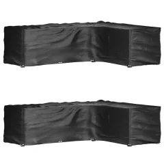 vidaXL Prevleka za pohištvo L oblike 2 kosa 16 obročkov 260x210x80 cm