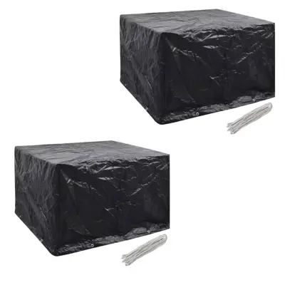 vidaXL Pokrivalo za vrtno pohištvo 2 kosa z 8 obročki 113x113cm