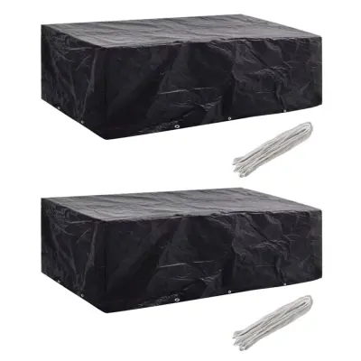 vidaXL Pokrivalo za vrtno pohištvo 2 kosa z 10 obročki 300x140 cm