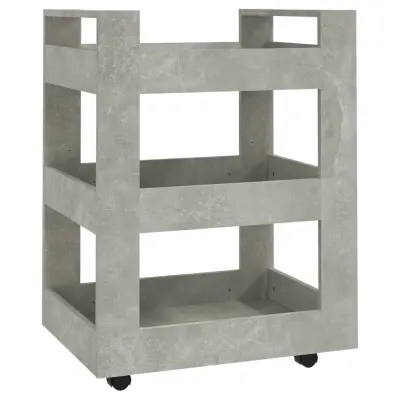 vidaXL Kuhinjski voziček betonsko siv 60x45x80 cm inženirski les