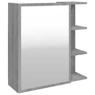 vidaXL Kopalniško ogledalo siva sonoma 62,5x20,5x64 inženirski les