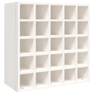 vidaXL Stojalo za vino belo 56x25x56 cm trdna borovina