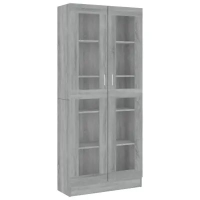 vidaXL Vitrina siva sonoma 82,5x30,5x185,5 cm konstruiran les