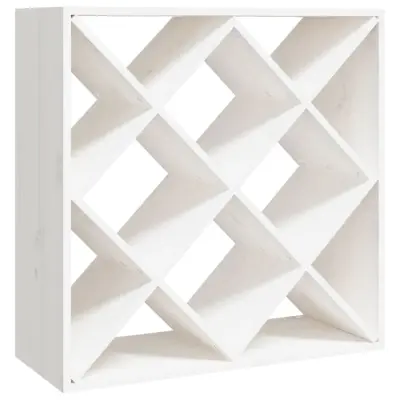 vidaXL Stojalo za vino belo 62x25x62 cm trdna borovina