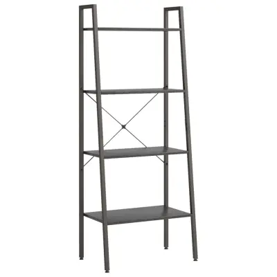 vidaXL 4-nadstropni stoječi regal črn 56x35x140 cm