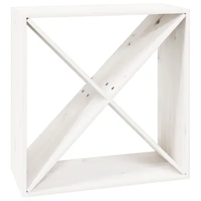 vidaXL Stojalo za vino belo 62x25x62 cm trdna borovina