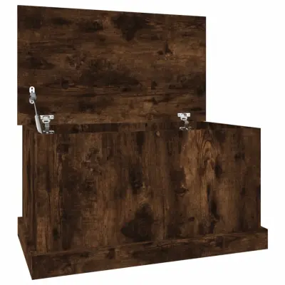 vidaXL Škatla za shranjevanje dimljen hrast 70x40x38 cm inženirski les